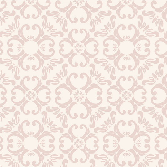 Ayara's peel and stick removable Spanish Tiles Wallpaper in Blush close up.