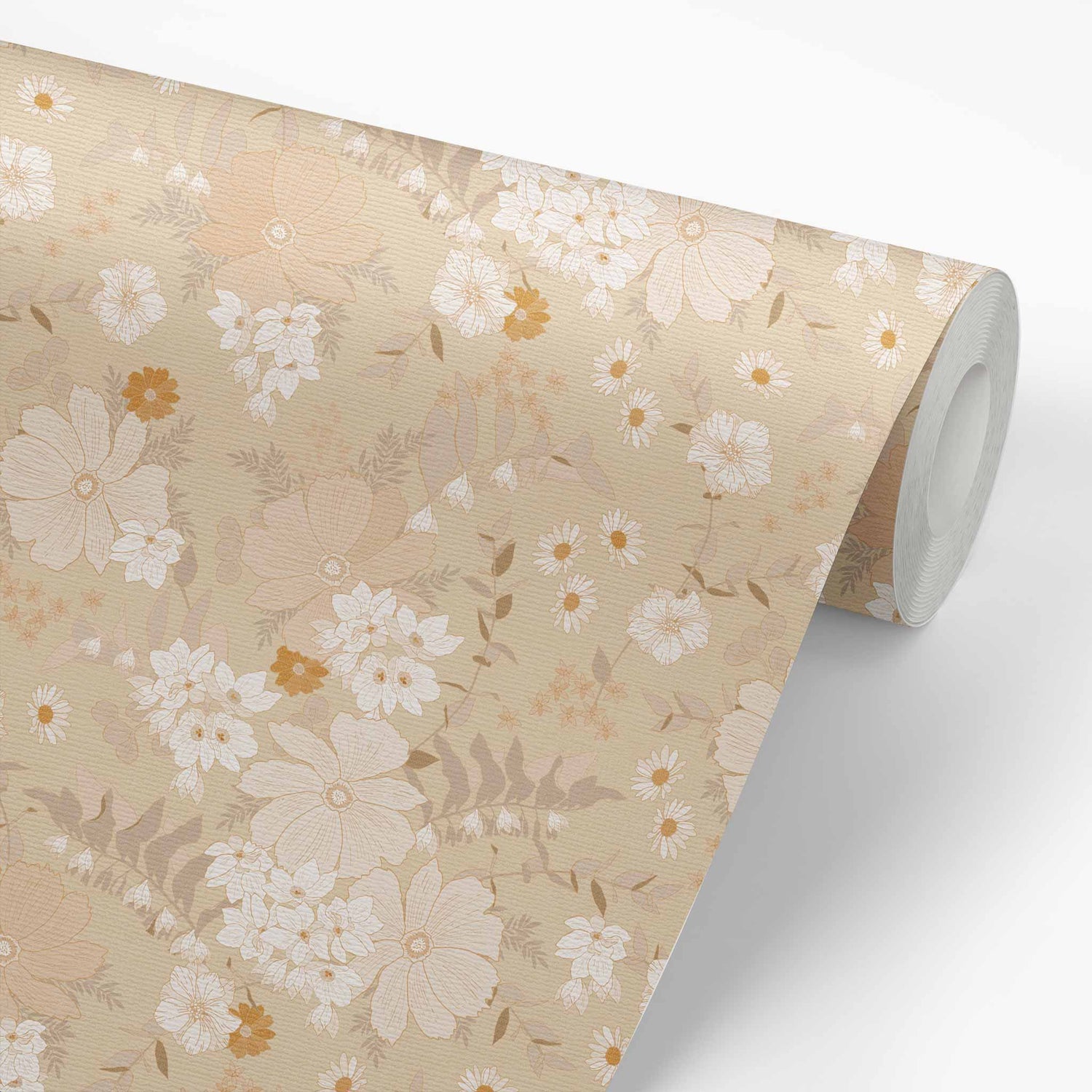 Liven up your living space with this beautiful beige wallpaper featuring elegant spring floral blooms! Put the finishing touch on your décor and enjoy the calming sight of these gorgeous flowers all year round.