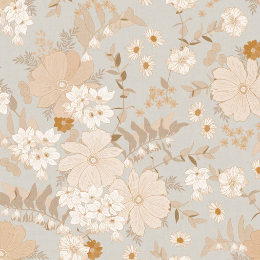 Our Spring Florals Wallpaper in Gray is a statement-making solution, featuring elegant flowers to add a touch of springtime beauty to your home.