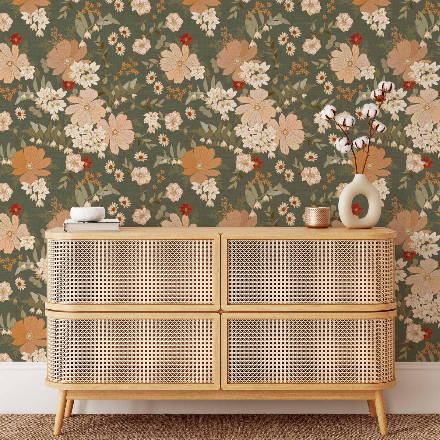 Our Spring Florals Wallpaper is a statement-making solution, featuring elegant flowers to add a touch of springtime beauty to your home. 