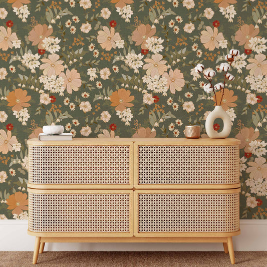 Our Spring Florals Wallpaper is a statement-making solution, featuring elegant flowers to add a touch of springtime beauty to your home.