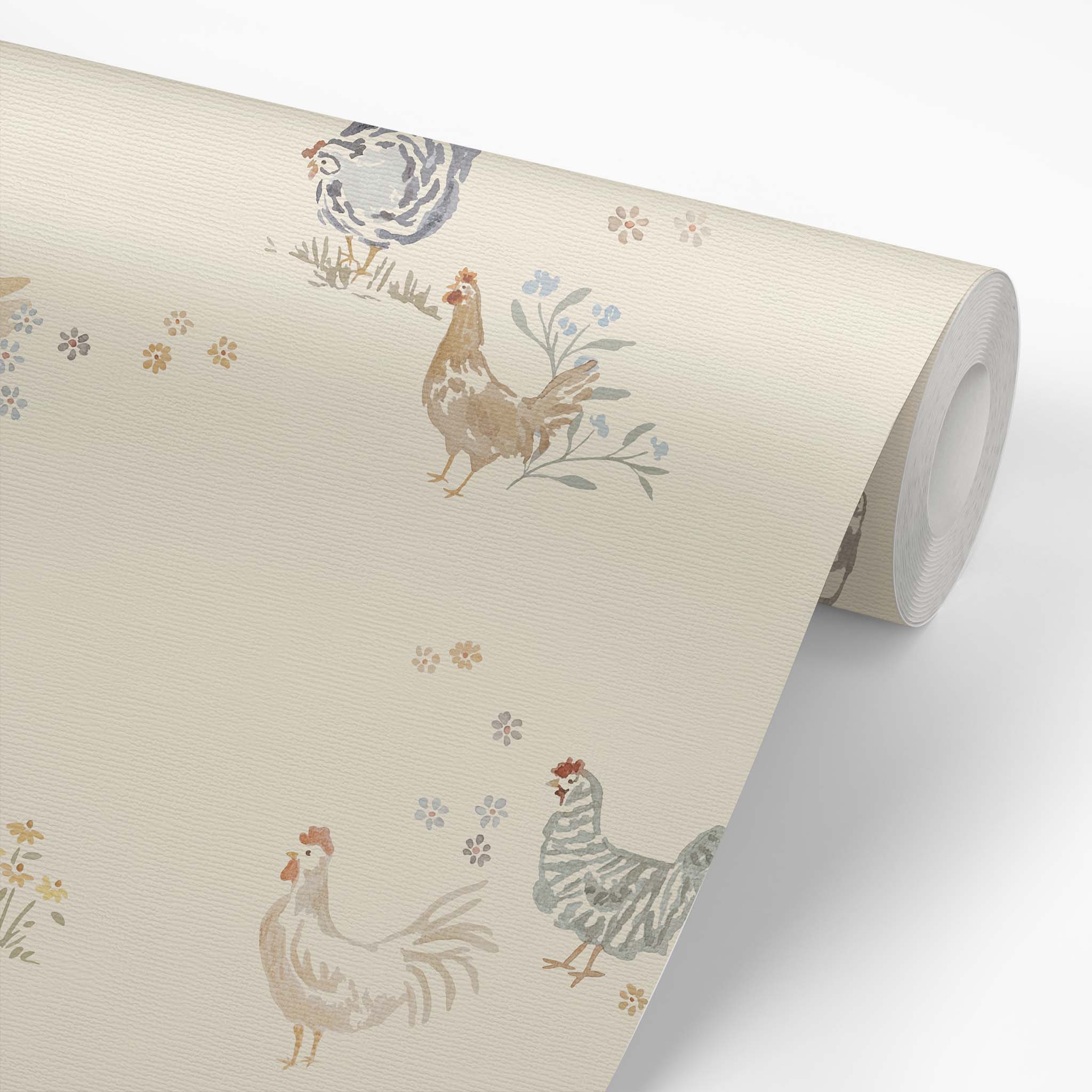 Spring Chickens Wallpaper - Cream – Ayara Home
