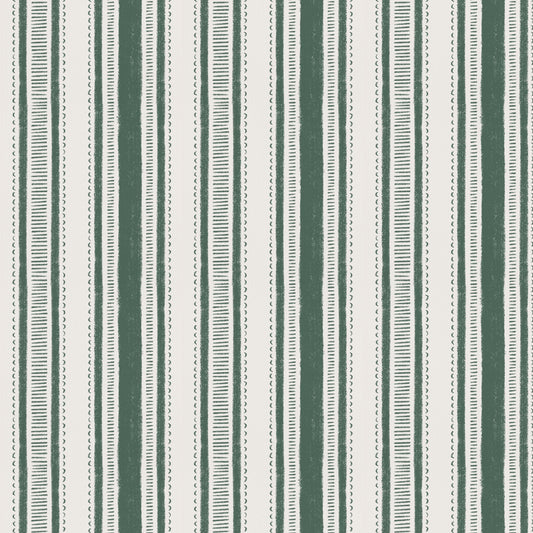Cottage Stripes in Pine shown close up.