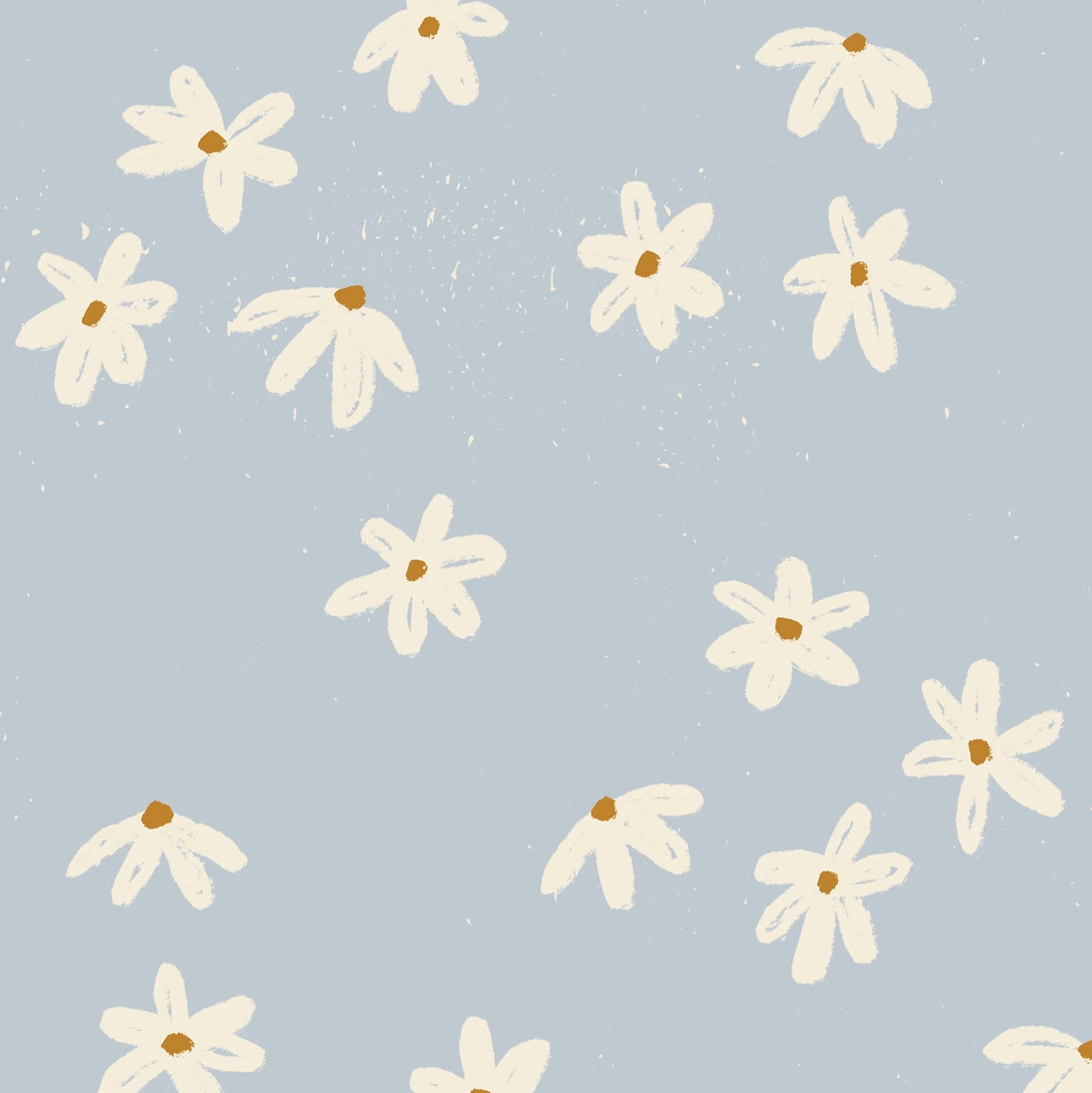 Daisy Doodles Wallpaper - Dusty Blue