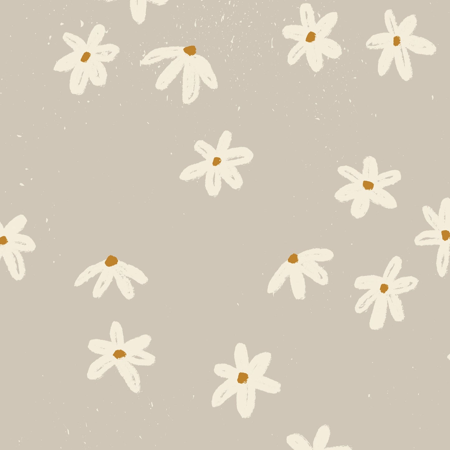 Daisy Doodles Wallpaper - Taupe
