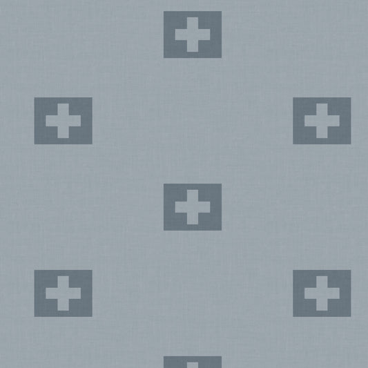 Closeup view of Swiss Flags Wallpaper in Blue