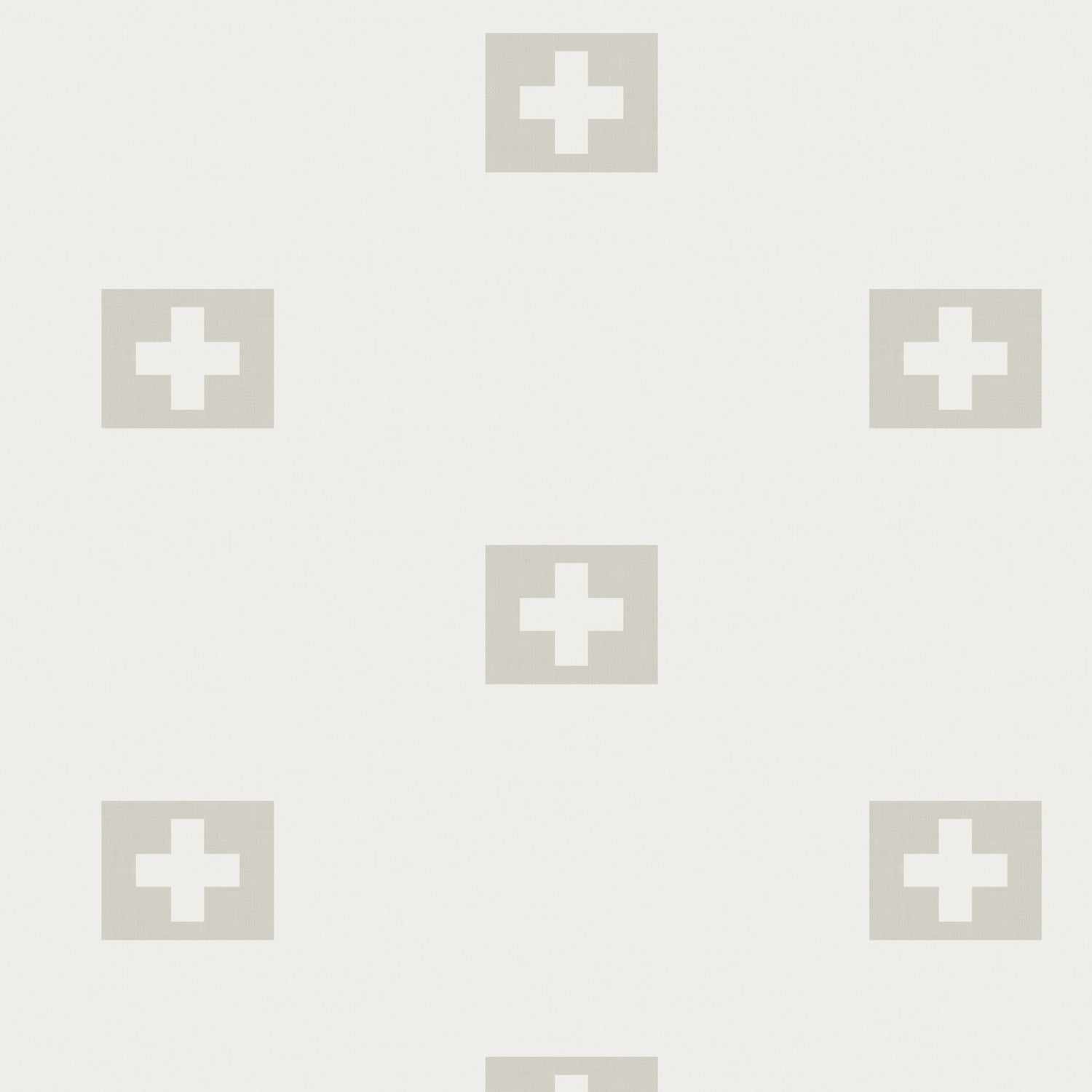 Close up view of our Swiss Flags Wallpaper in Neutral.