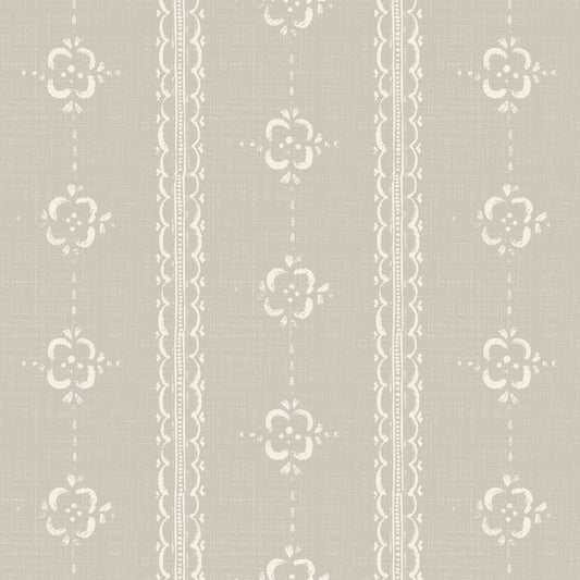 Time Worn Wallpaper in Neutral shown close up.