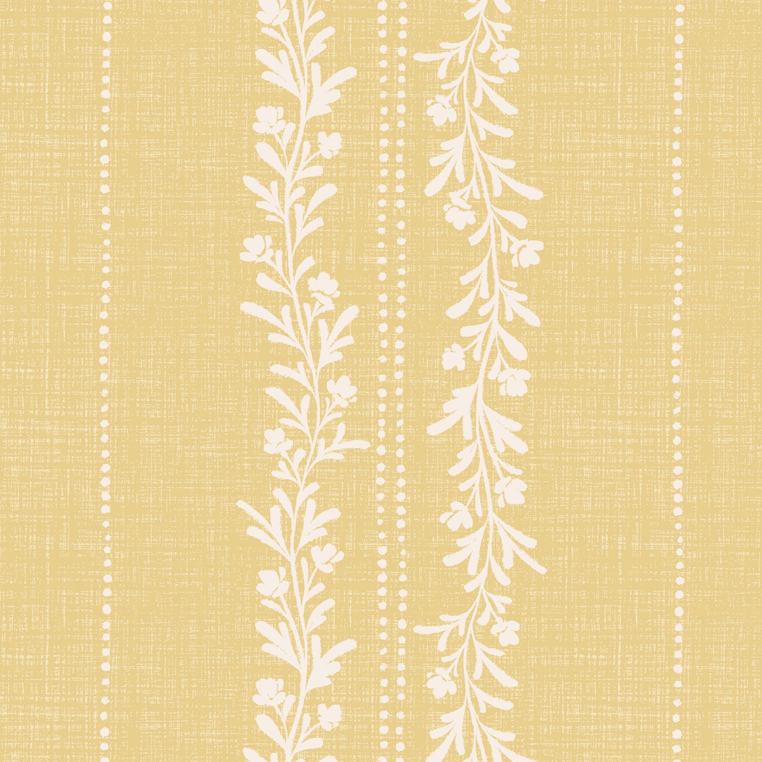 Timeless Florals Wallpaper in Sun shown close up.
