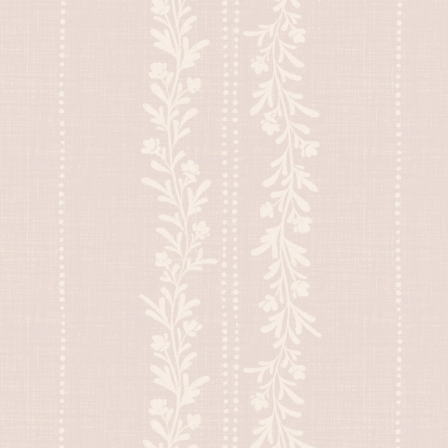 Timeless Florals Wallpaper in Blush shown close up.