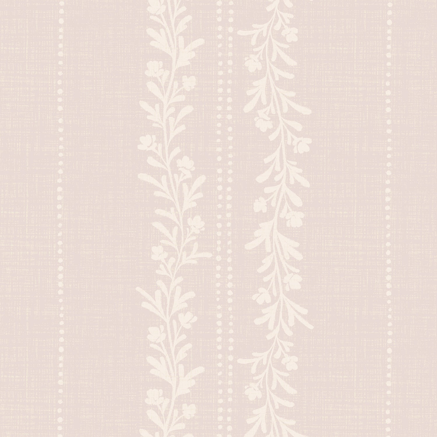 Timeless Florals Wallpaper in Blush shown close up.