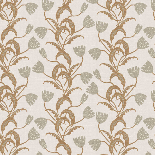 Closeup view of our Modern Tulips Wallpaper in Cream