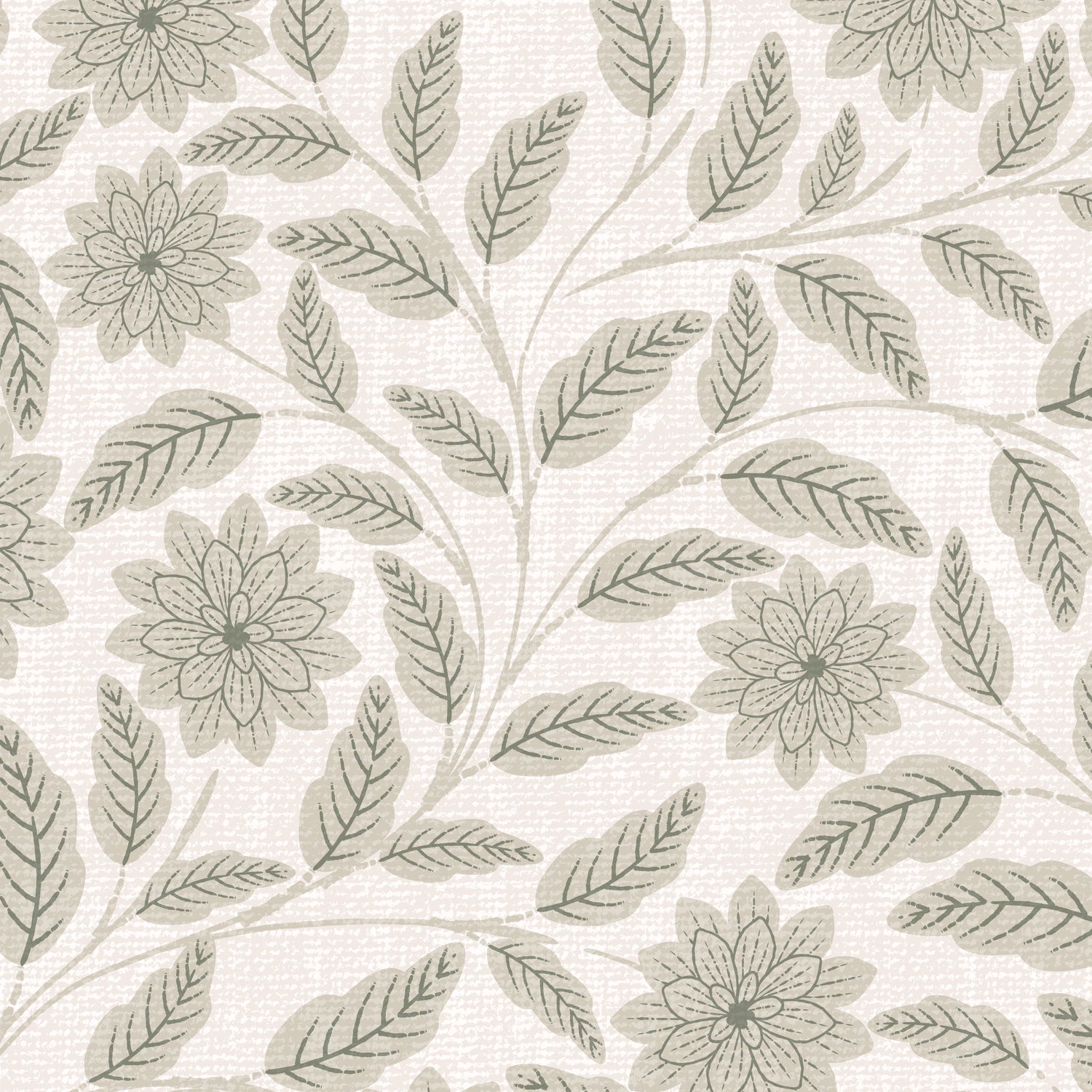  The Verdant Whispers Wallpaper in Ivory shown close up.