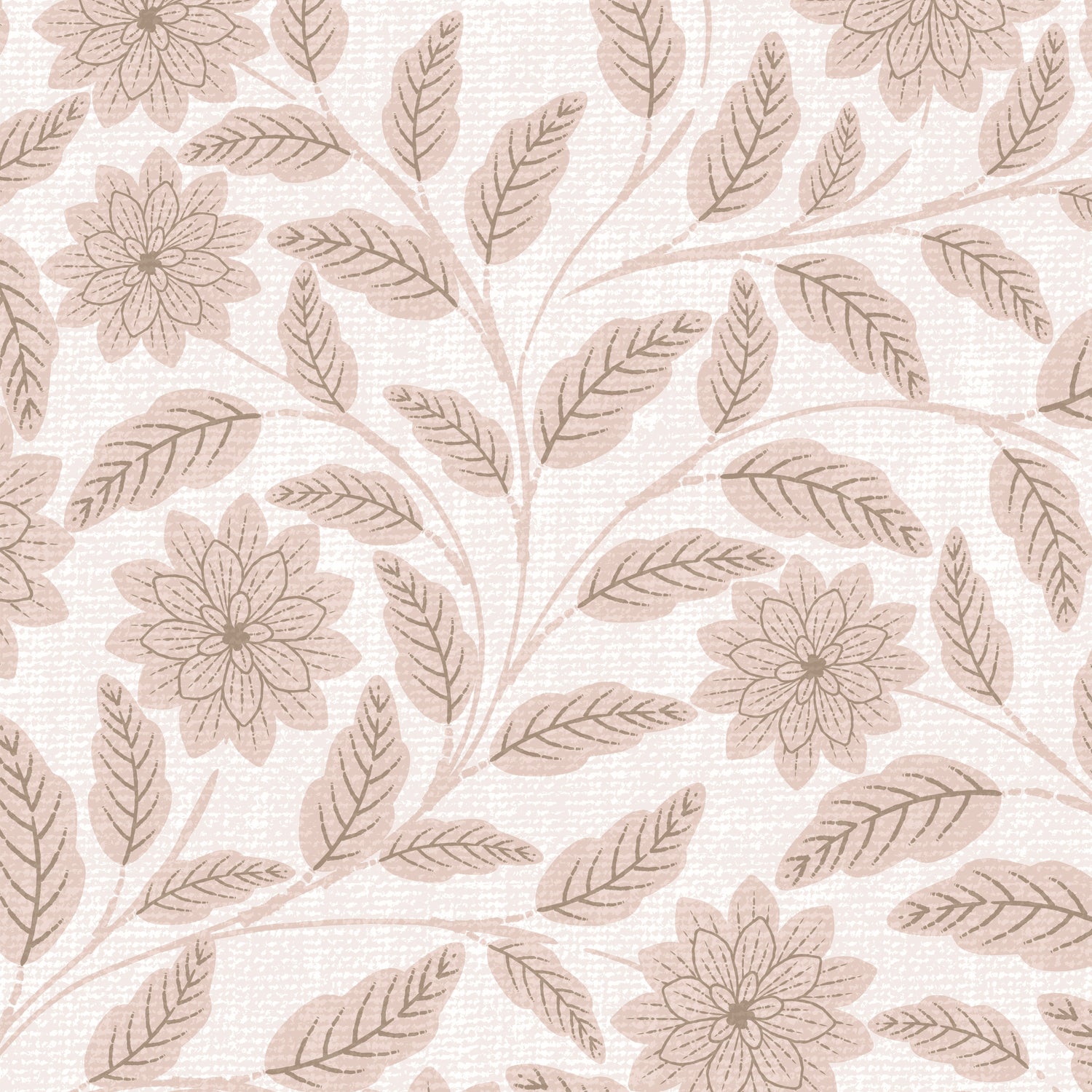 The Verdant Whispers Wallpaper in Rose shown close up.