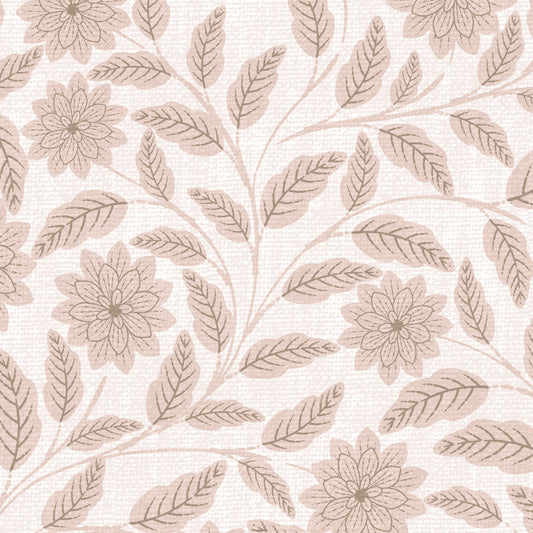  The Verdant Whispers Wallpaper in Rose shown close up.