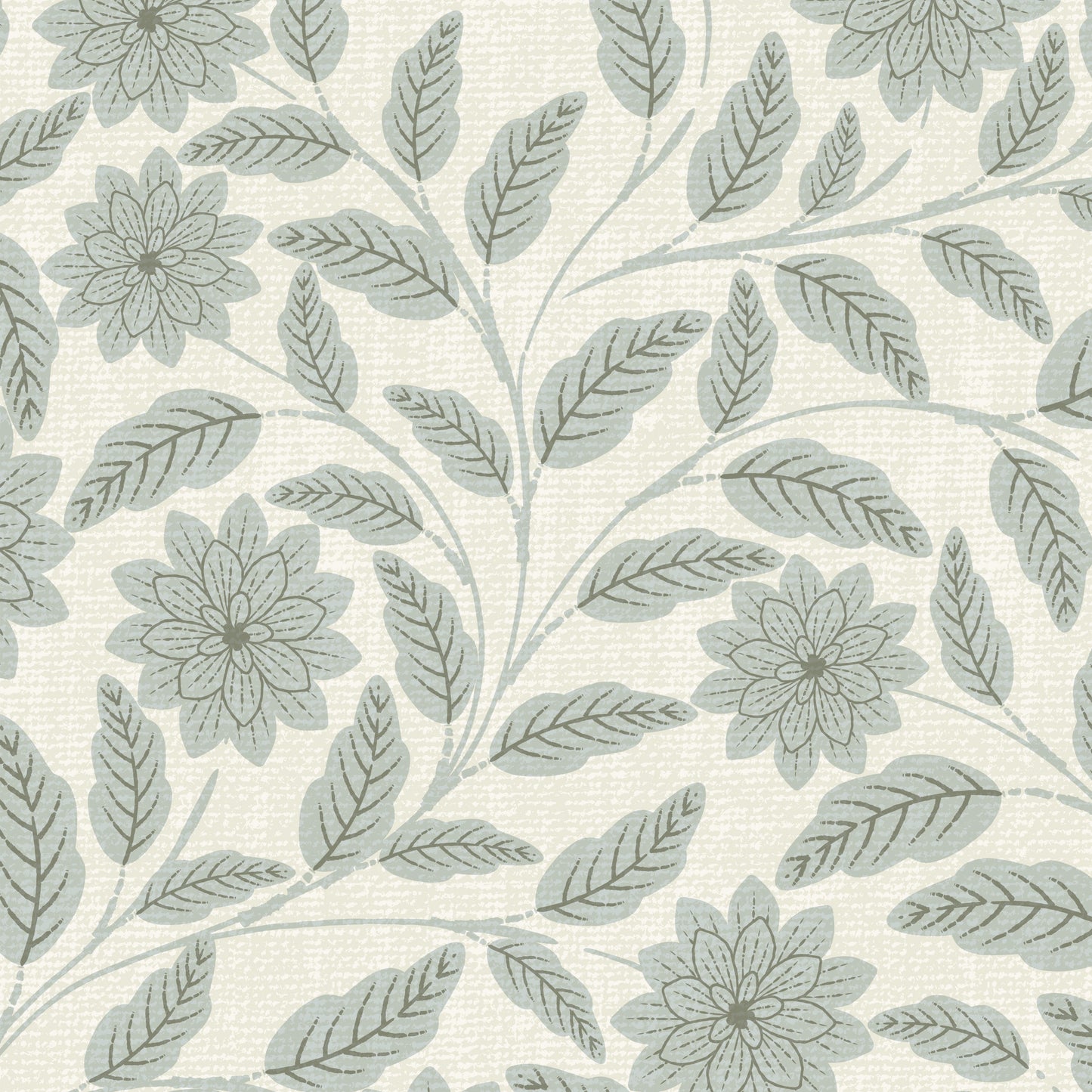 Verdant Whispers Wallpaper in Sage shown close up.