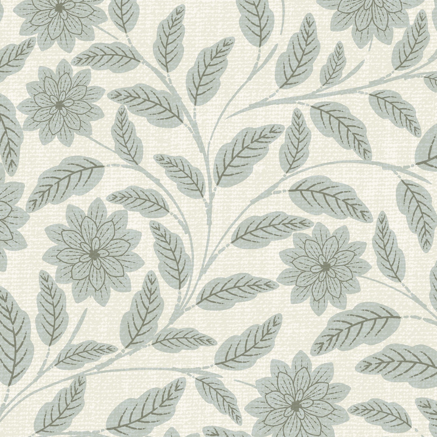 Verdant Whispers Wallpaper in Sage shown close up.
