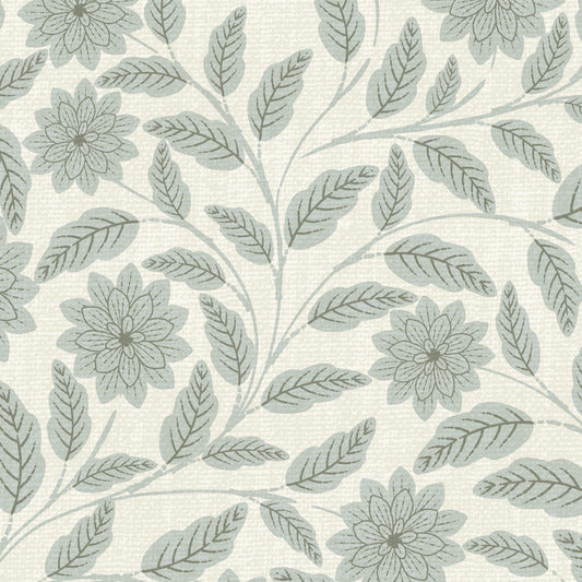 Verdant Whispers Wallpaper in Sage shown close up.