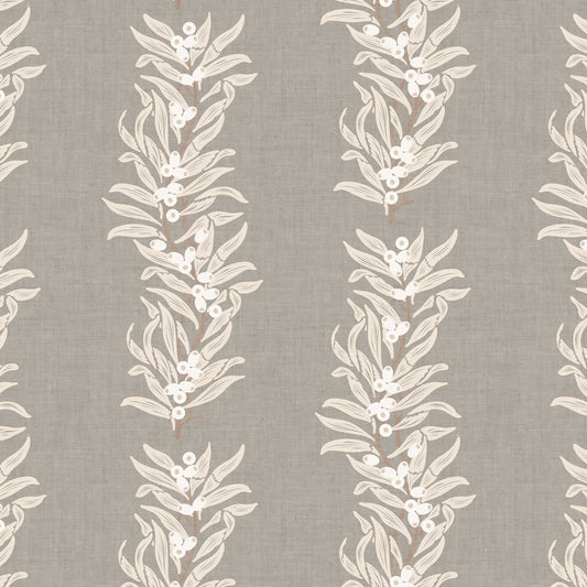 Our Vining Berries Wallpaper in Warm Greige shown close up