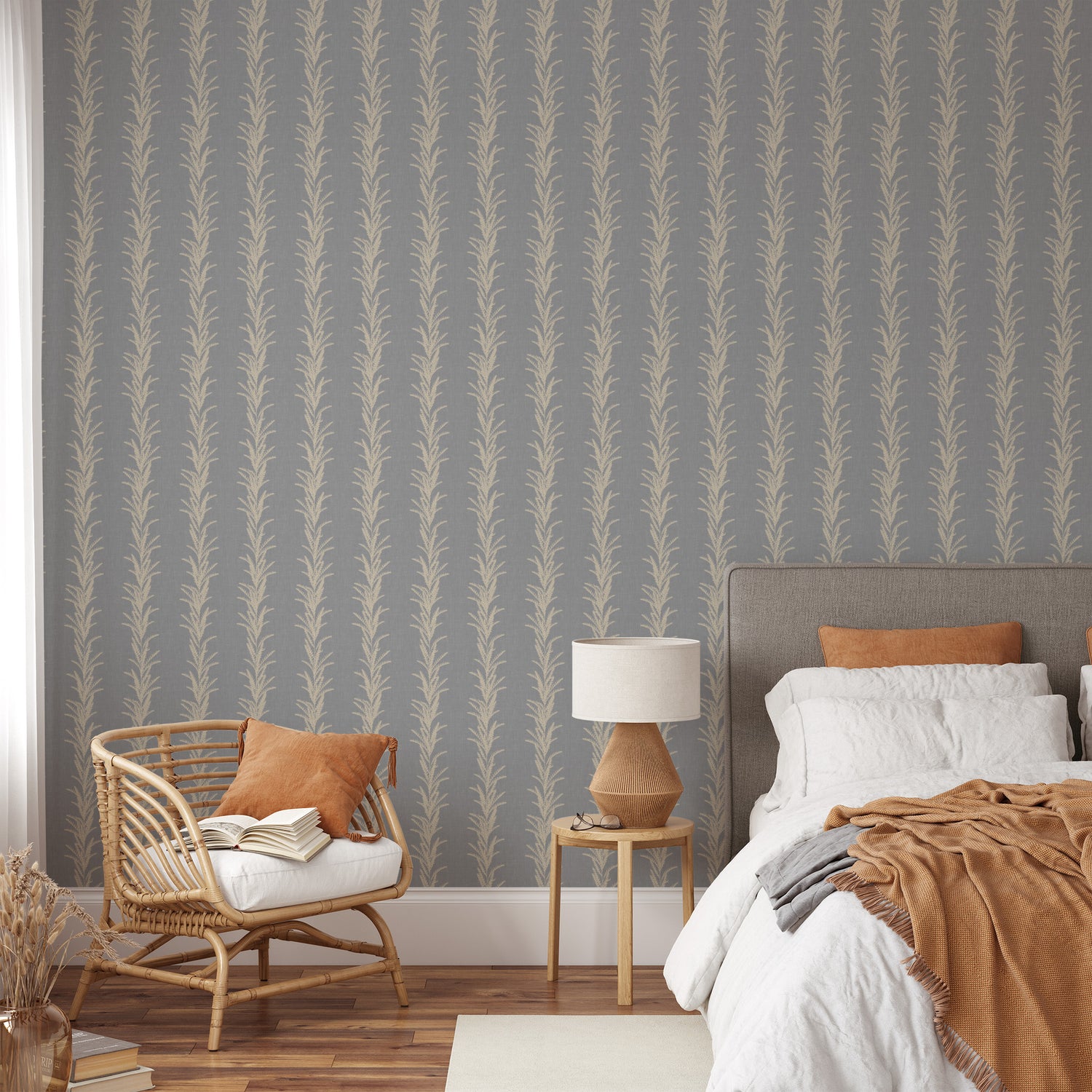 Make your space come alive with this Vertical Vines Wallpaper. Its distinctive vertical lines add texture and class, creating a sophisticated, modern look that exudes elegance and exclusivity. 