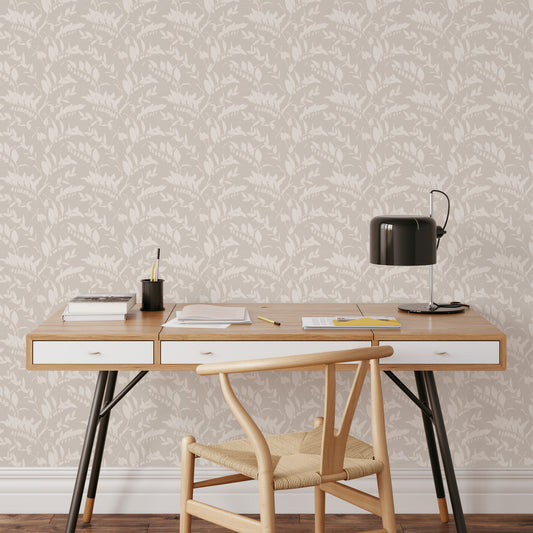 Vines Wallpaper in Neutral adds an appreciation of understated chicness to any interior, offering a funky and moody essence to any space it graces