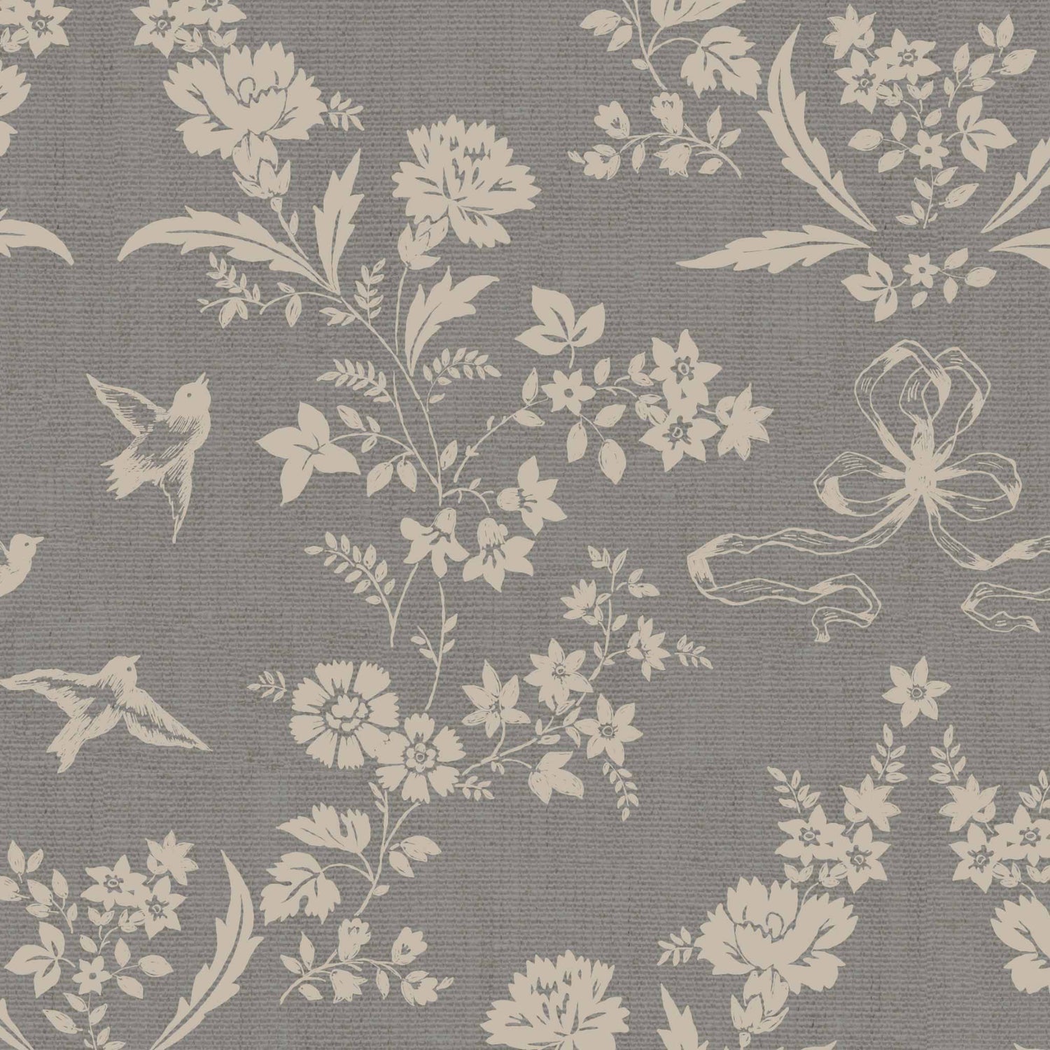 Coquette Vintage Garden in Dark Gray shown close up.
