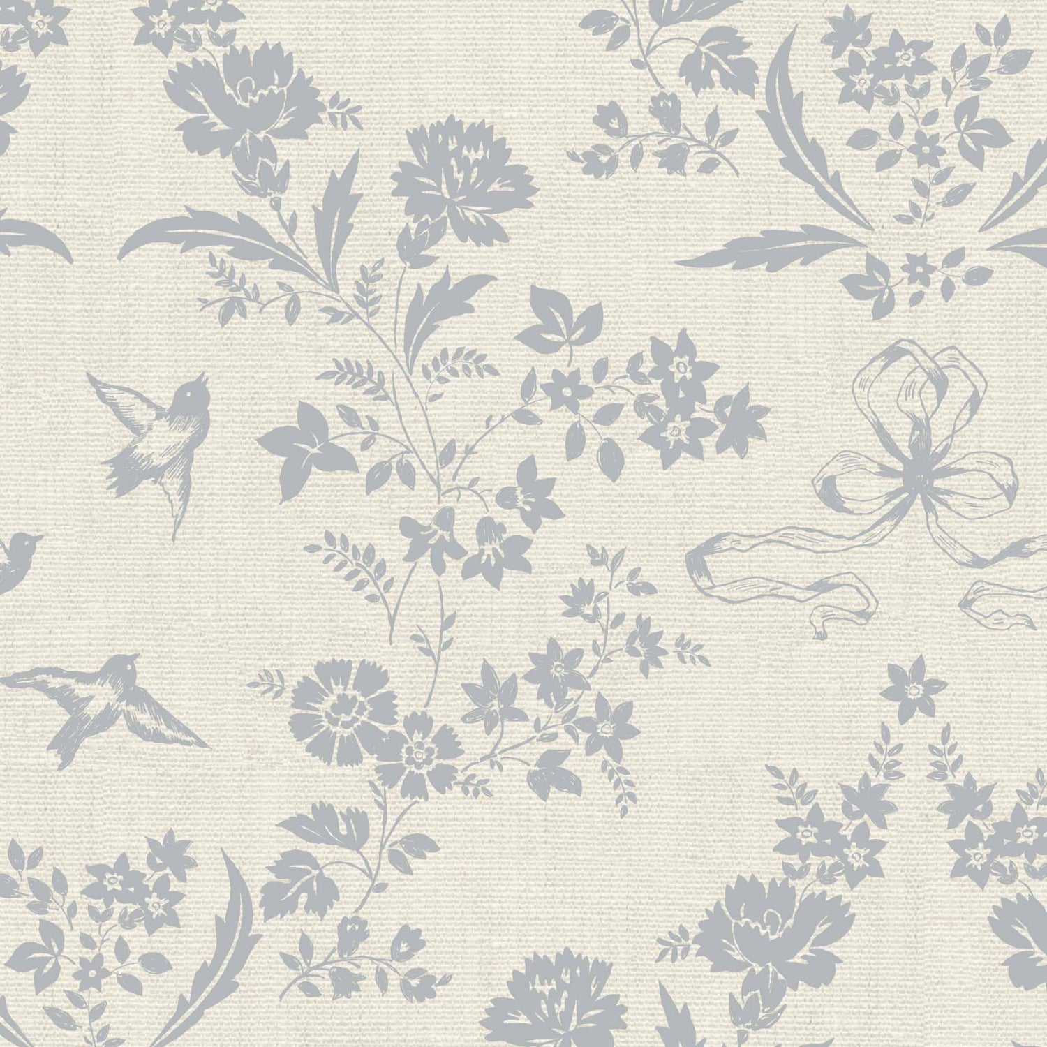 Coquette Vintage Garden in Dusty Blue shown up close.