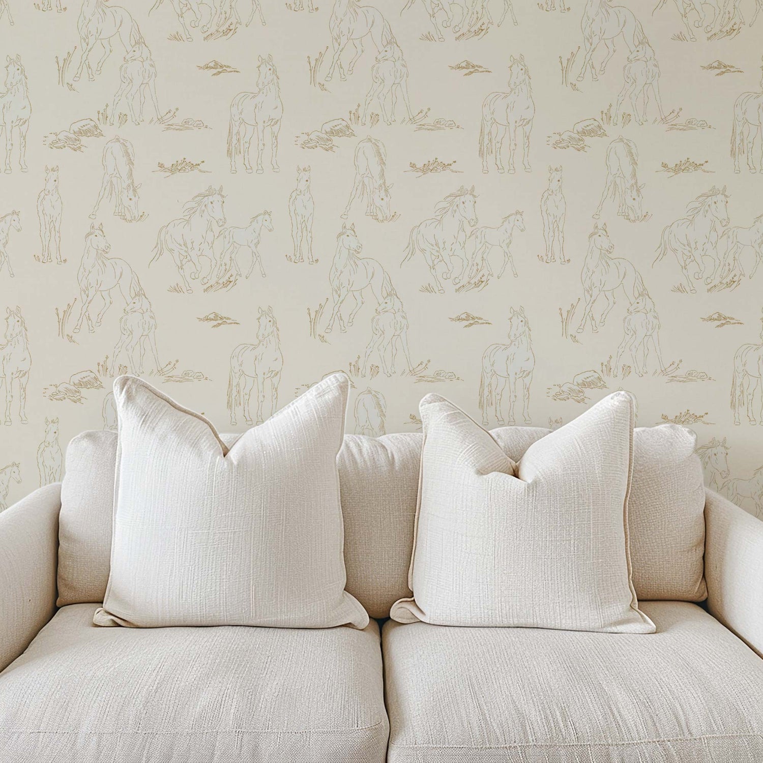 Vintage Charm Horses Wallpaper - Shell shown in an office
