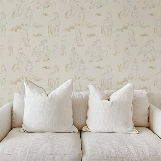 Vintage Charm Horses Wallpaper - Shell shown in an office