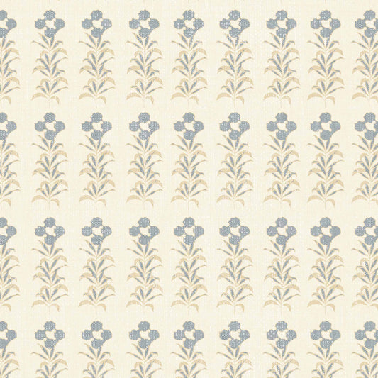 Stamped Garden Rows Wallpaper in Butter shown close up.
