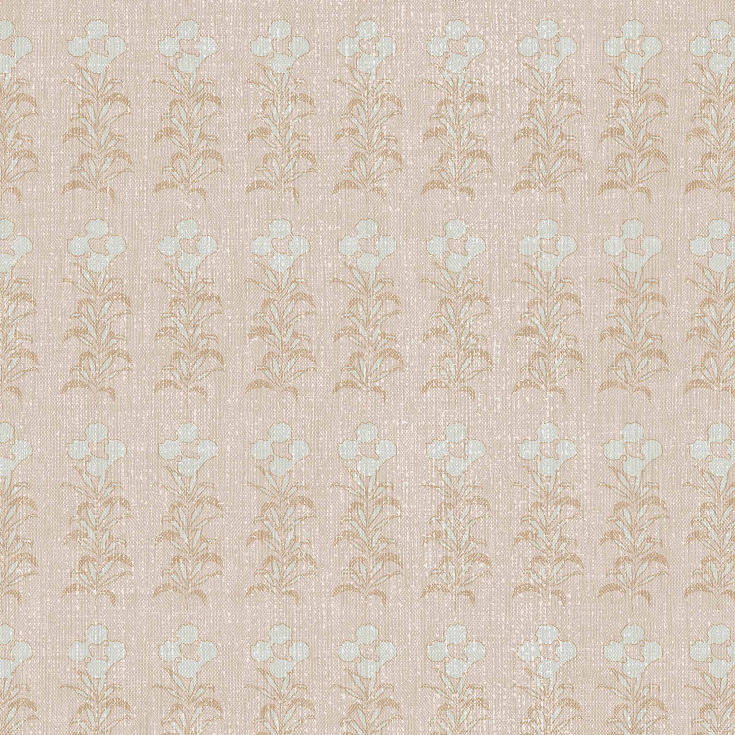 Stamped Garden Rows Wallpaper in Dusty Peach shown up close.