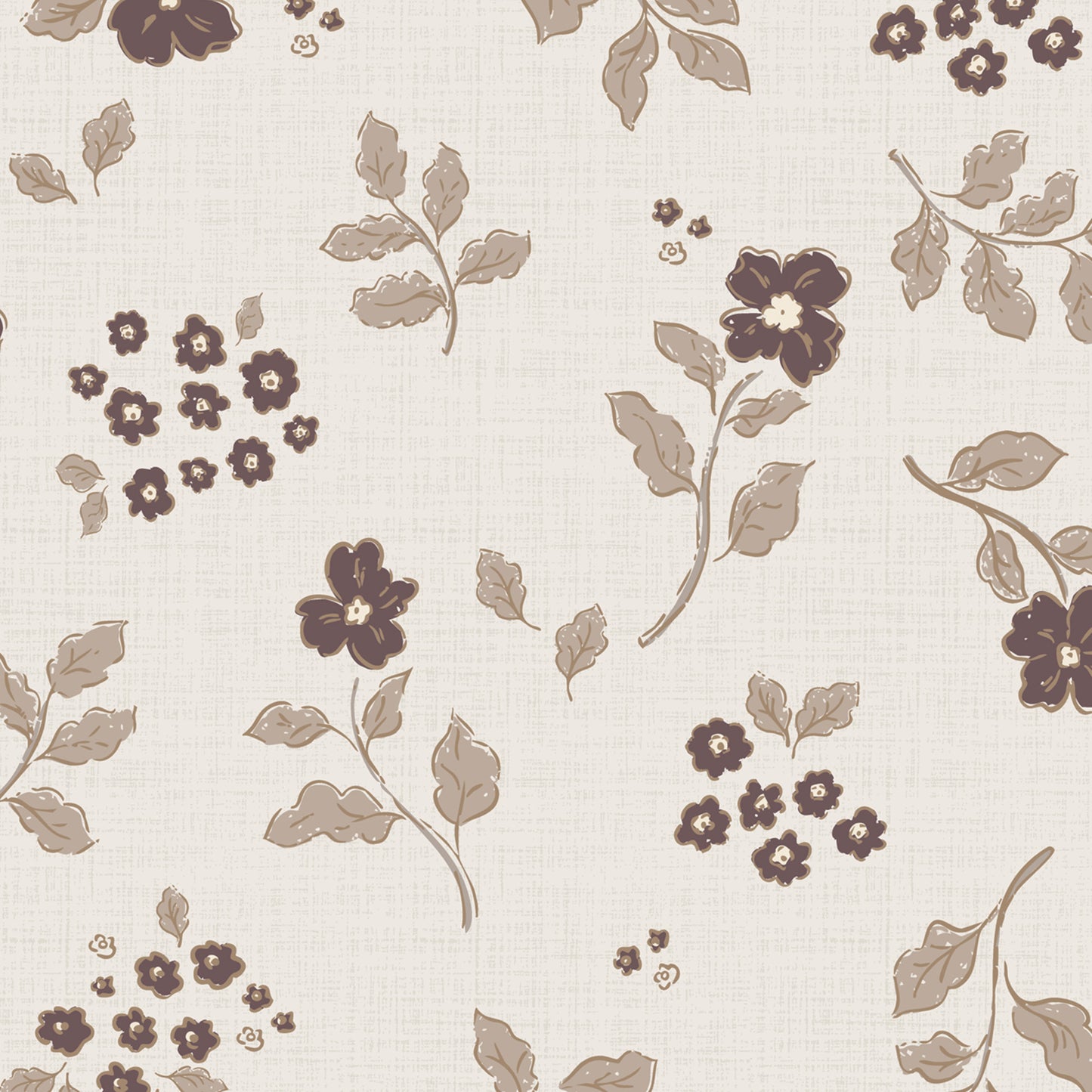 Vintage Serenity Wallpaper in Brown shown close up.