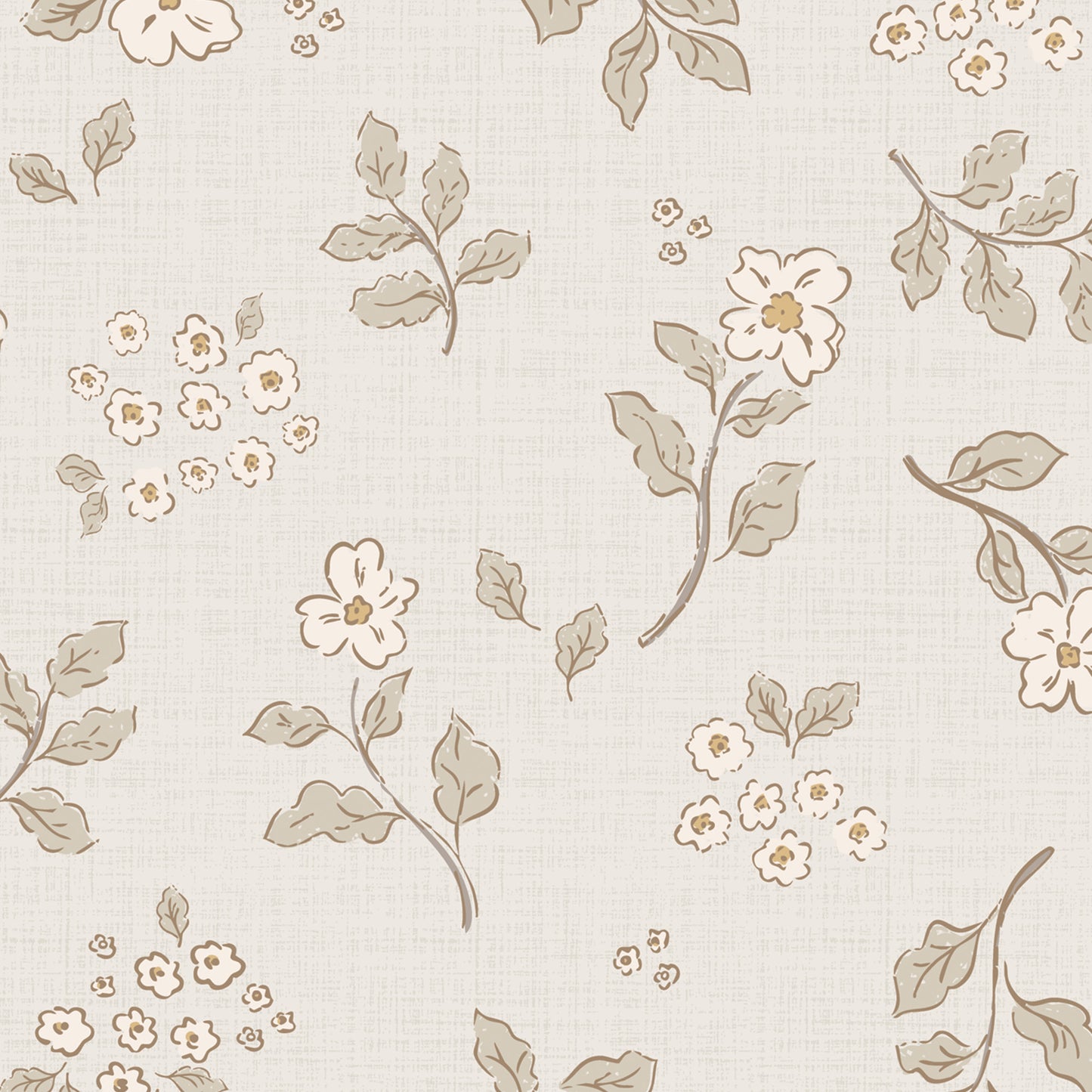 Vintage Serenity Wallpaper in Cream shown close up.