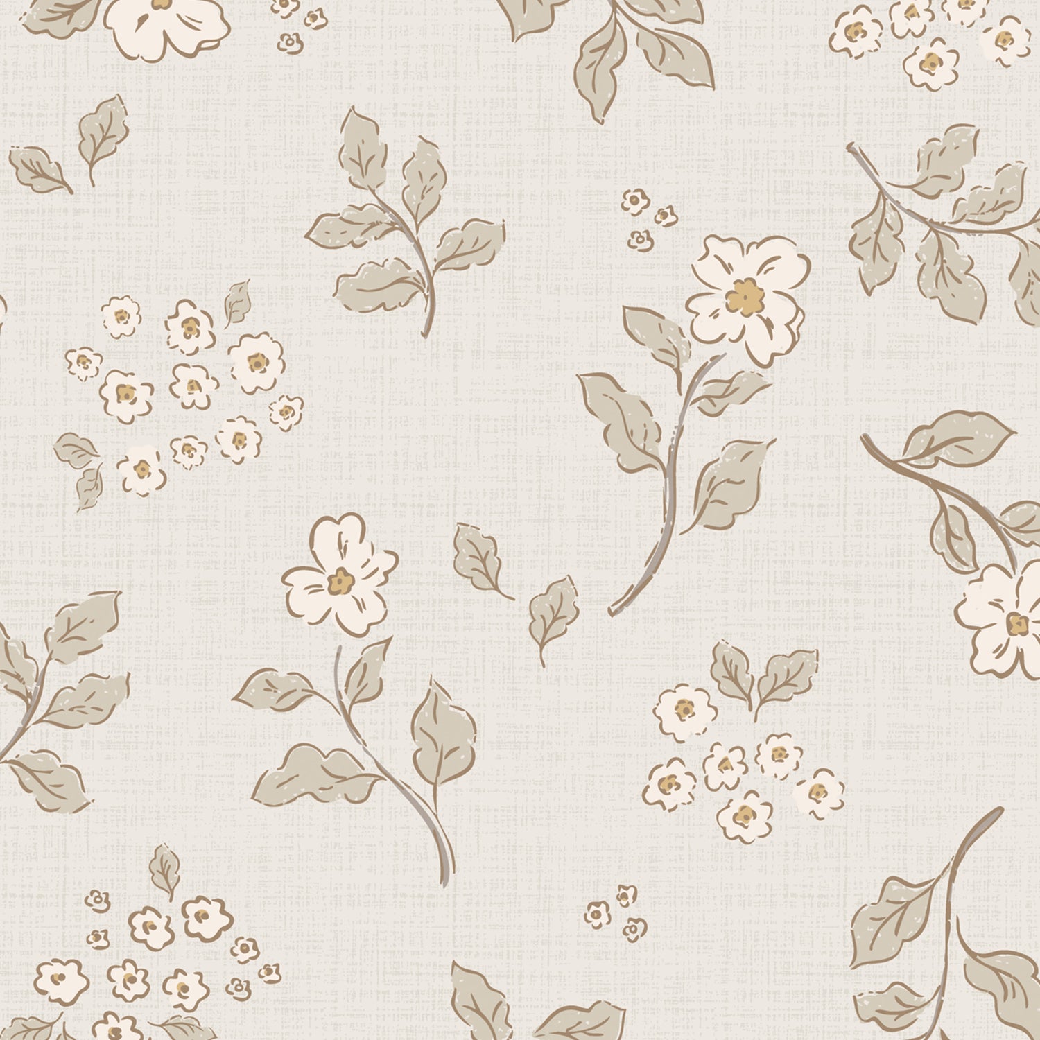 Vintage Serenity Wallpaper in Cream shown close up.