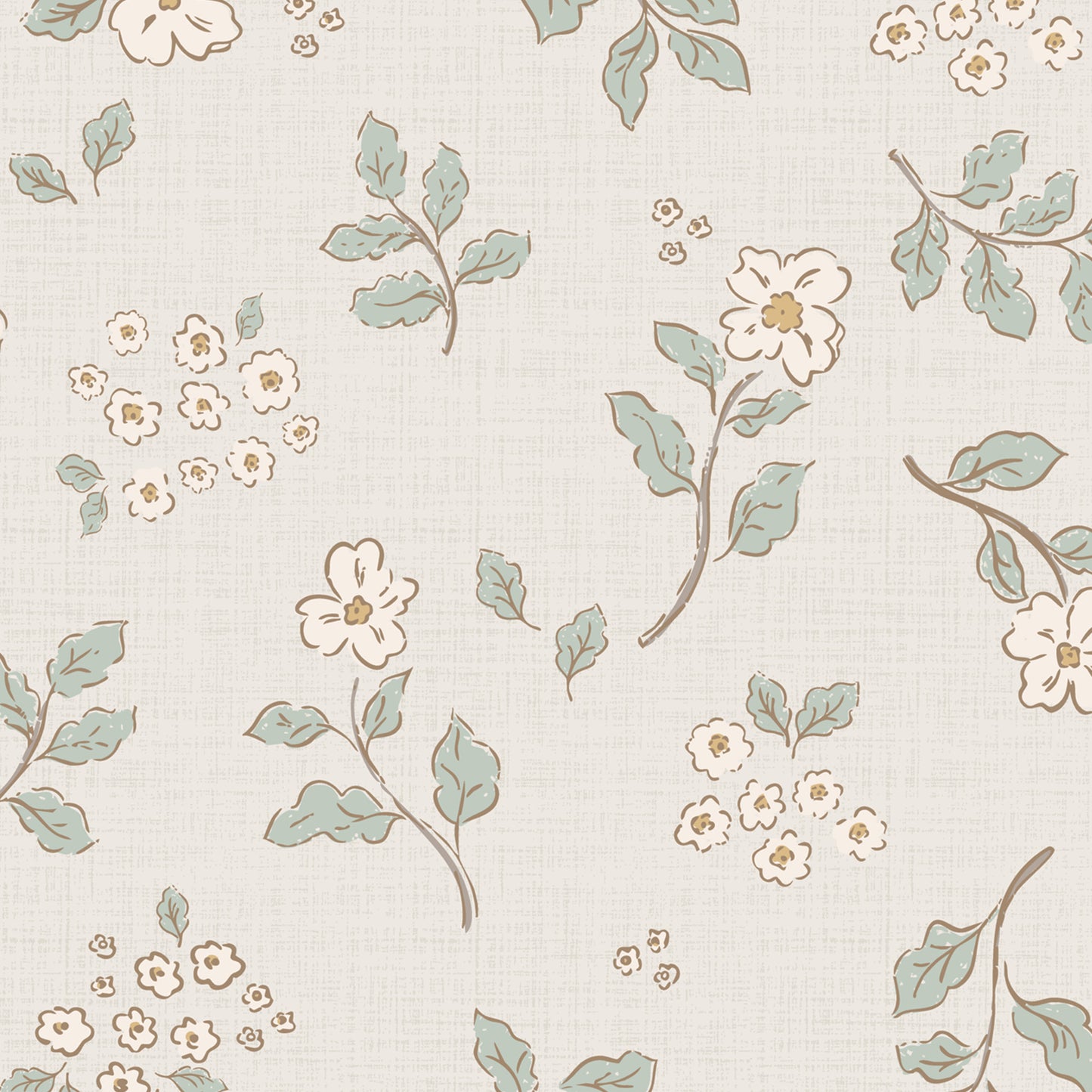 Vintage Serenity Wallpaper in Green shown close up.