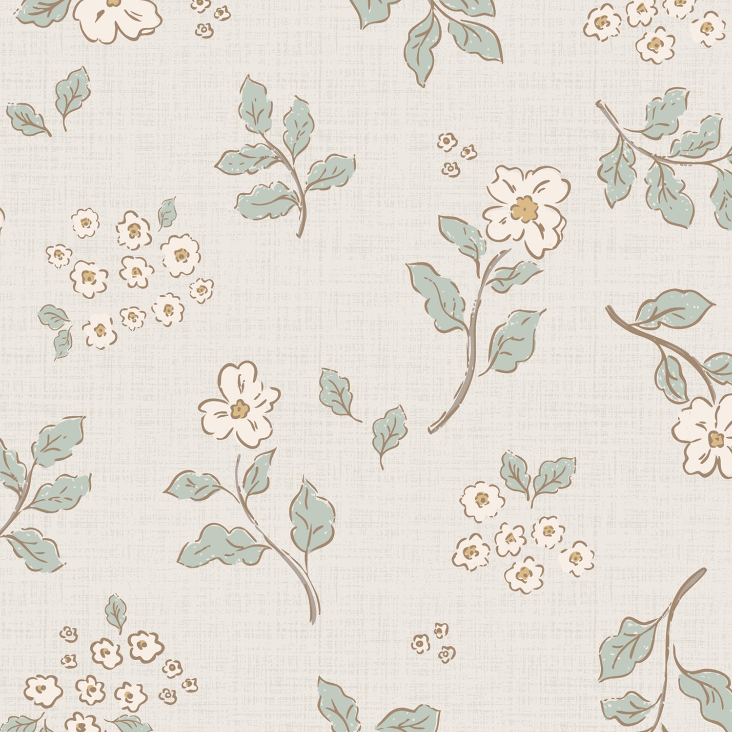 Vintage Serenity Wallpaper in Green shown close up.
