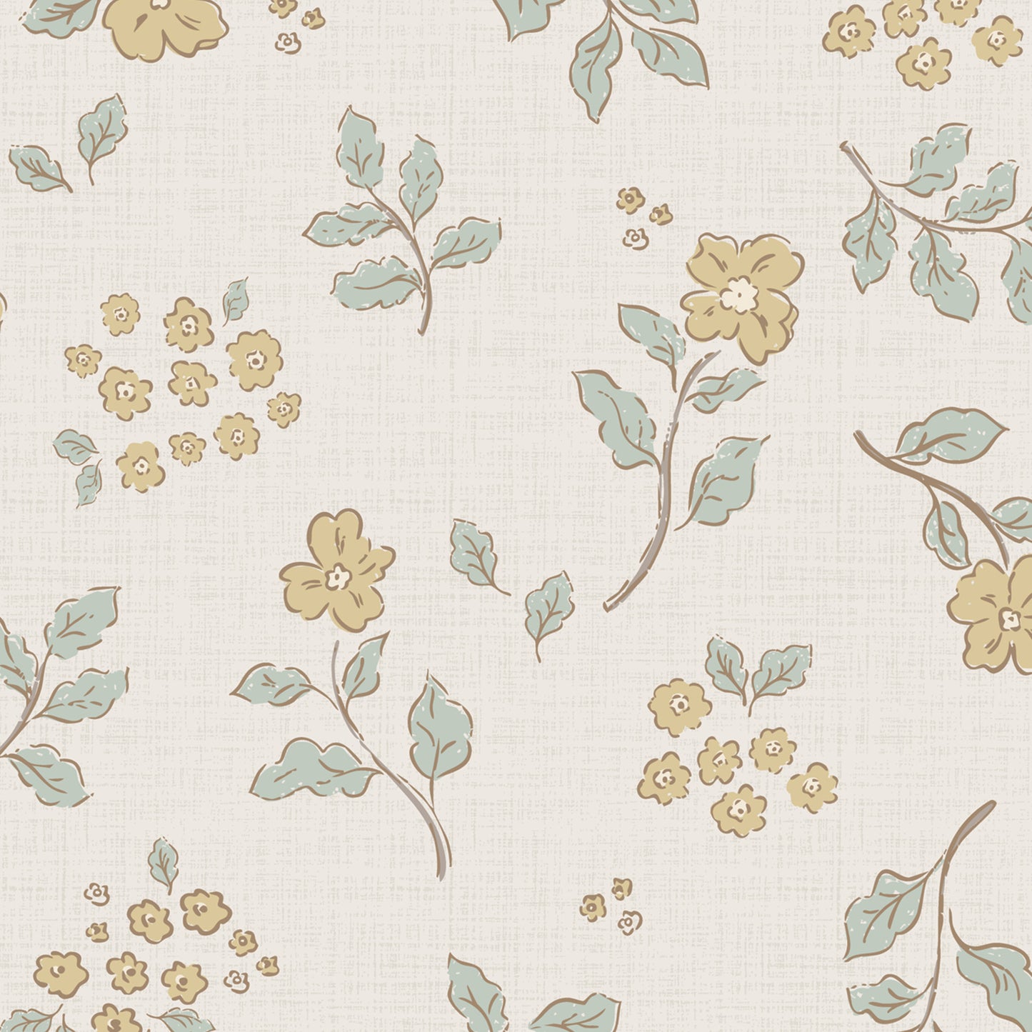 Vintage Serenity Wallpaper in Yellow shown close up.