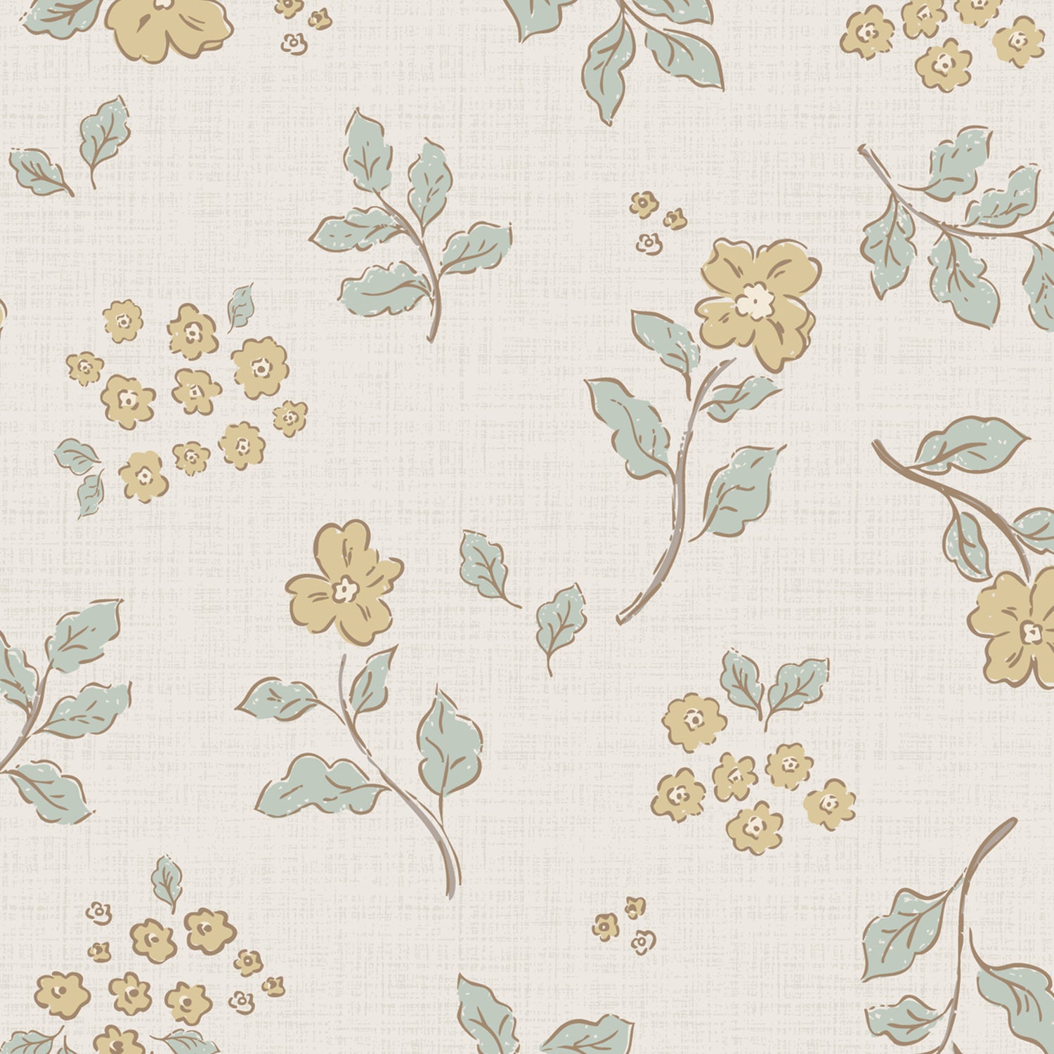 Vintage Serenity Wallpaper in Yellow shown close up.