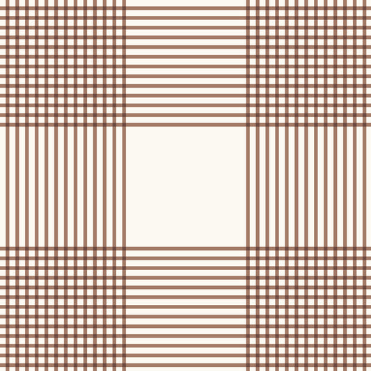 Vintage Gingham Wallpaper in Mocha Mousse in a closeup view