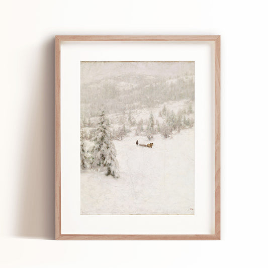 Vintage Snowy Scene Art Print