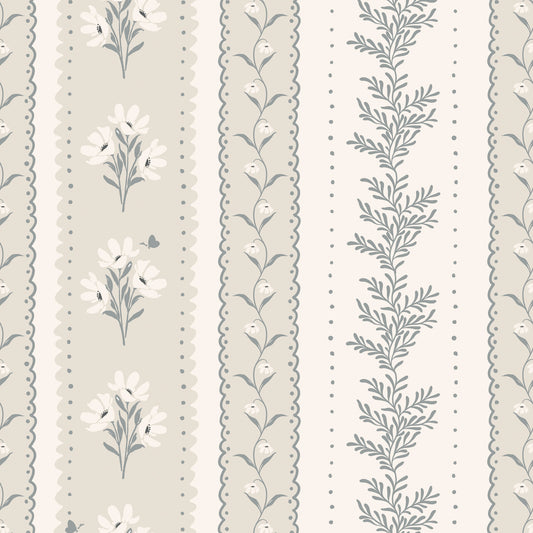 Vintage Stripes in Dusty Dream shown close up.