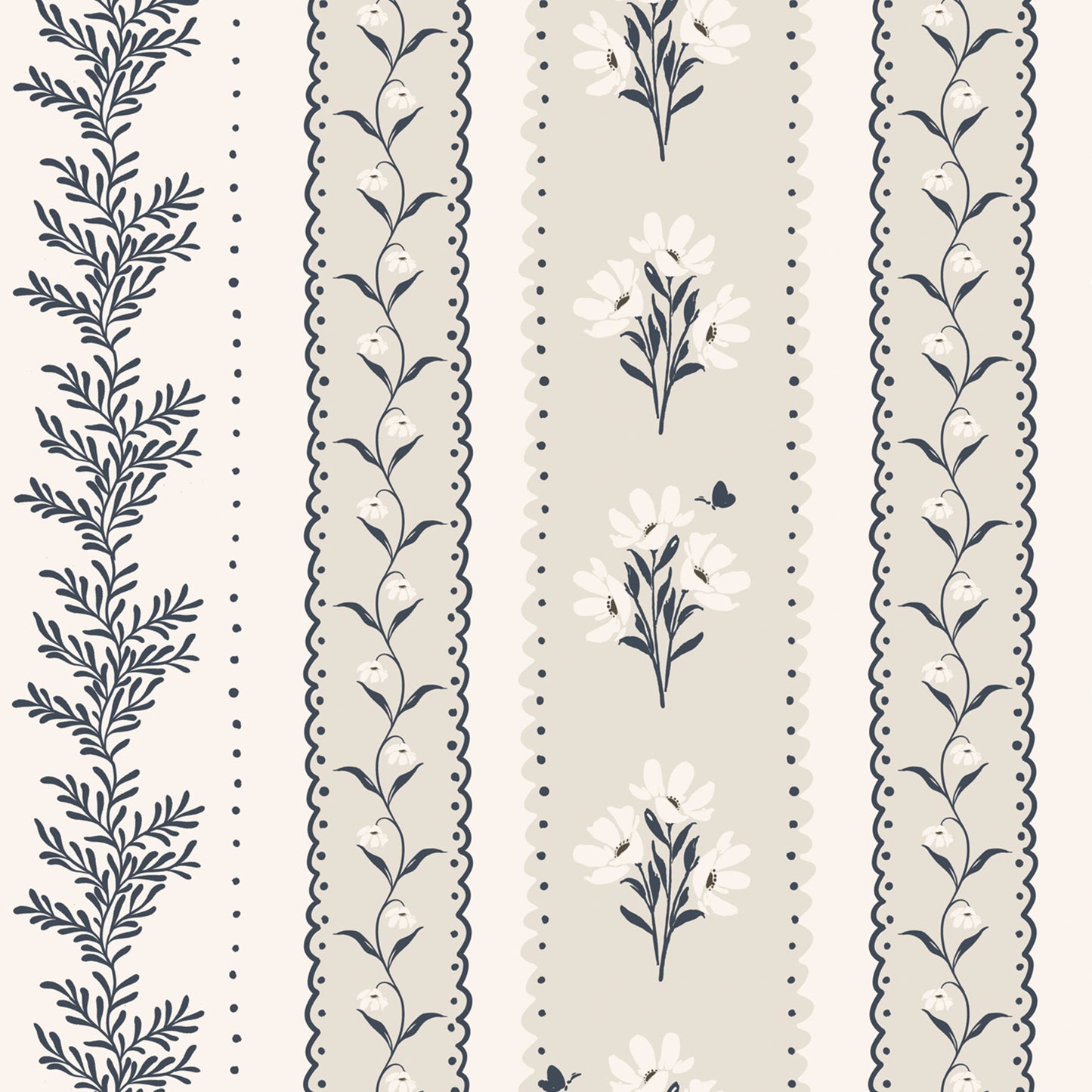 Vintage Stripes in Outer Space shown close up.
