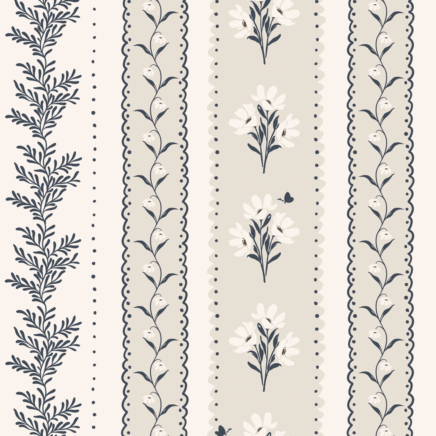 Vintage Stripes in Outer Space shown close up.