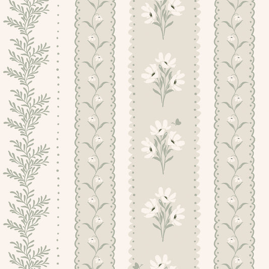 Vintage Stripes in Pebble Walk shown close up.