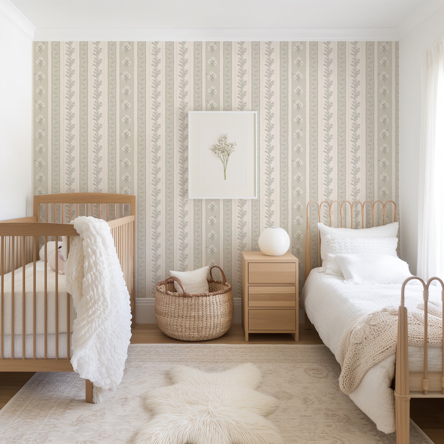 Vintage Stripes in Revere shown in a bedroom.