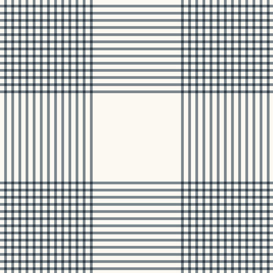 Vintage Gingham Wallpaper in Slate Blue in a closeup view