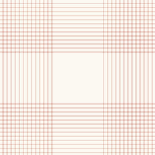Vintage Gingham Wallpaper in Soft Pink in a closeup view