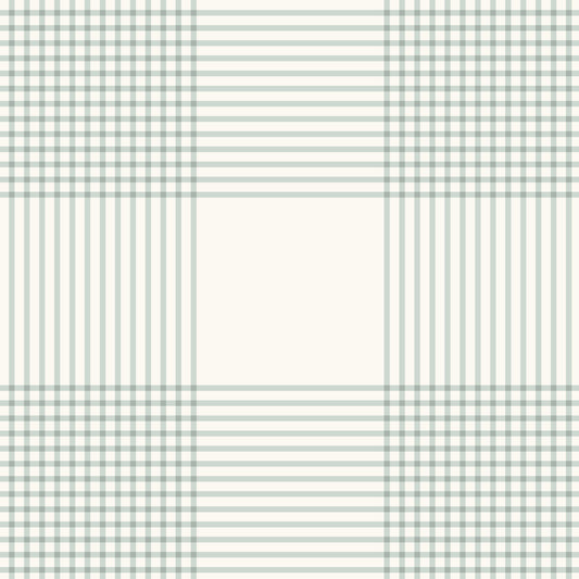 Vintage Gingham Wallpaper in Mint Green in a closeup view