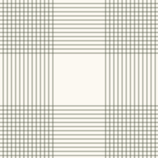 Vintage Gingham Wallpaper in Soft Sage in a closeup view