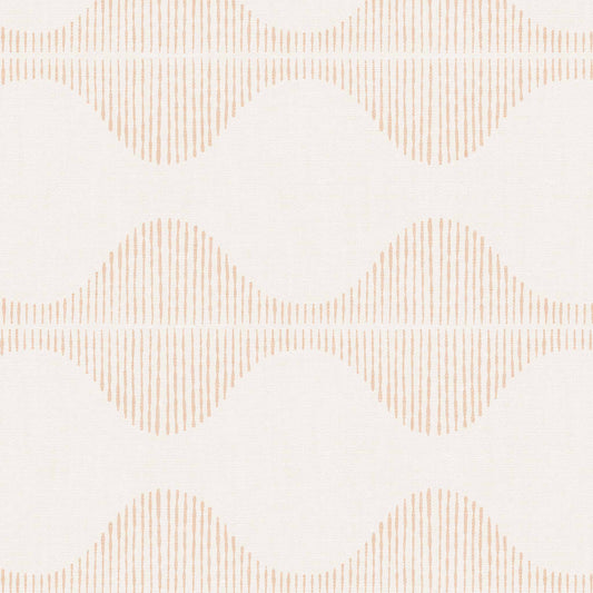 Bring a wave of modern beauty to any room with this stunning Wavy Line Art Wallpaper! The subtle coral on cream design is completely gorgeous and sure to make a statement in any space.